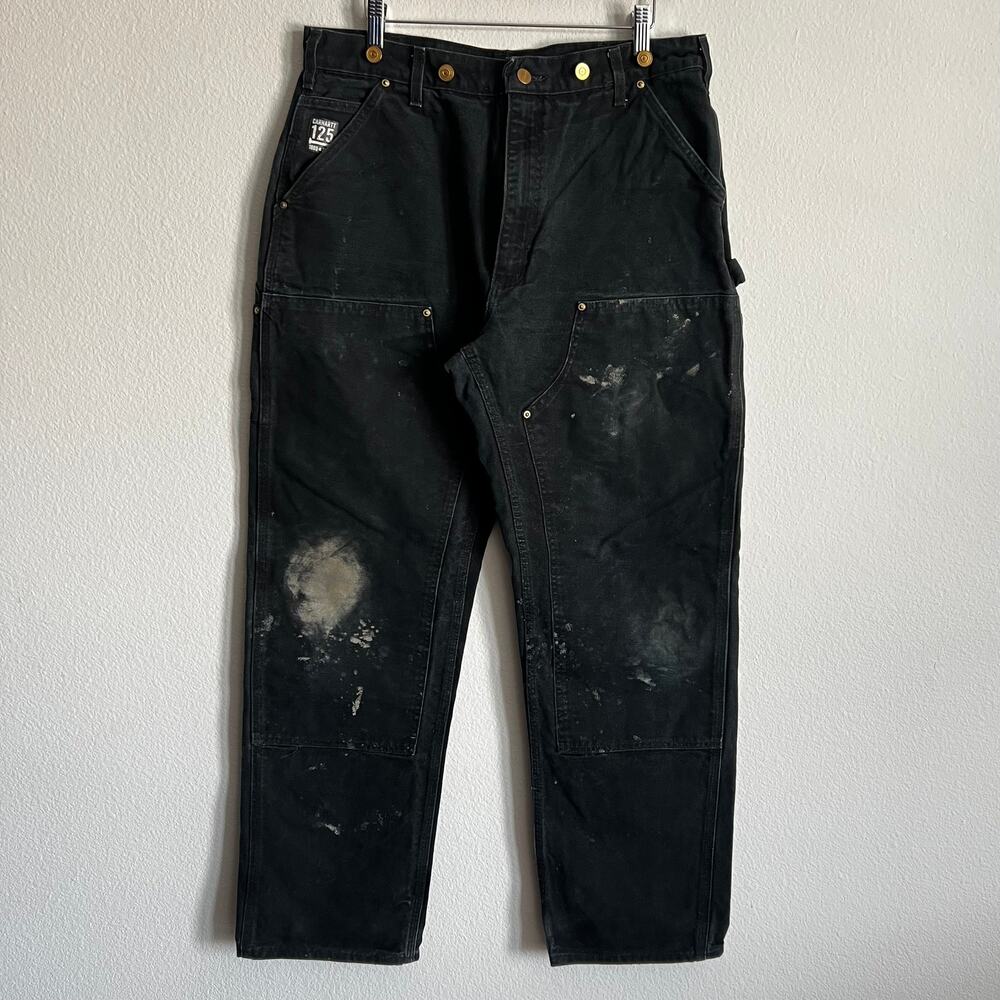 Carhartt B01 BLK black double knee work wear carpenter pants